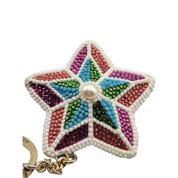 Vintage Judith Leiber Rare Jewel Encrusted Star Key Chain (A2641) - Picture 7 of 12